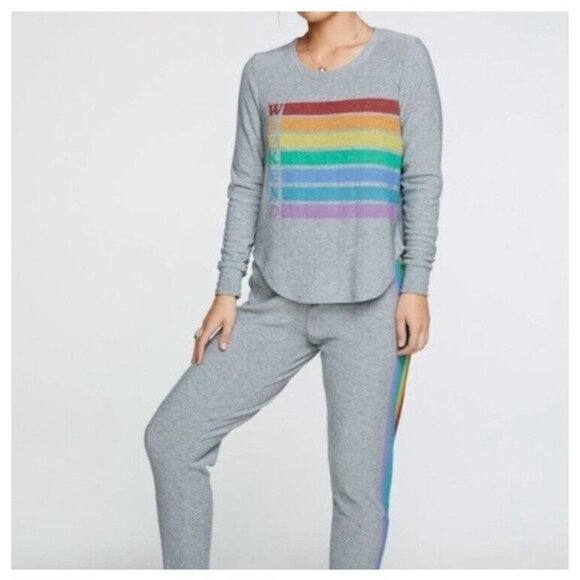 New CHASER Rainbow 'Weekend' Sweatshirt Small - Picture 7 of 7